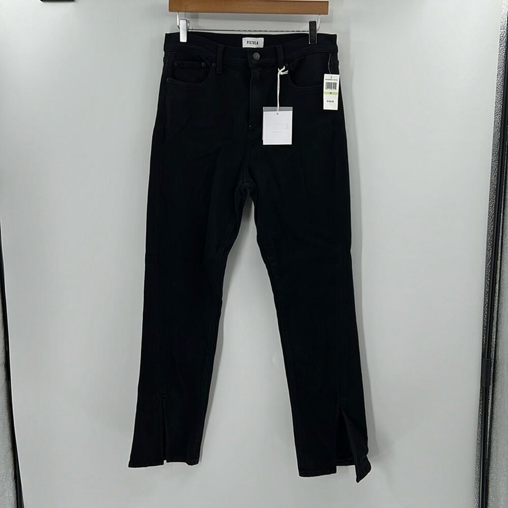 Pistola Women's Teagan High Rise Vented Straight Jeans - Dark Vinyl - 30 - NWT
